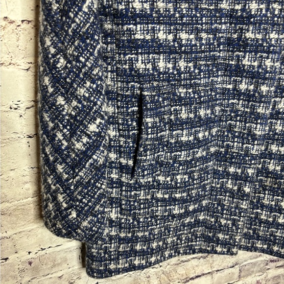 Size 4 JCREW city coat blue tweed style - Picture 8 of 10